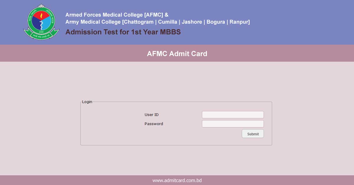 AFMC Admit Card