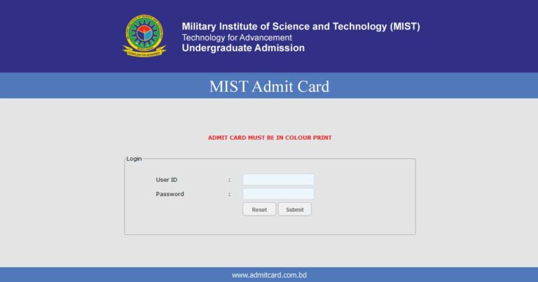 MIST Admit Card